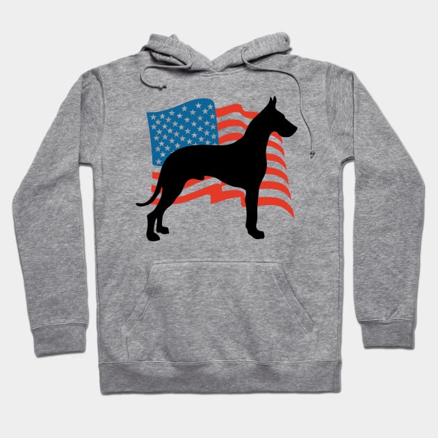 Great Dane USA America - Dog Lover Dogs Hoodie by fromherotozero